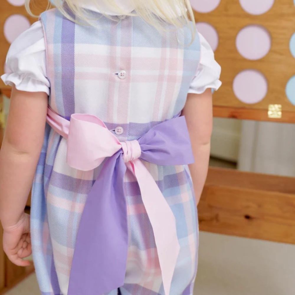 Beaufort Bonnet TBBC Rebecca Romper Palm Beach Pink Plaid & Palisades Purple 2T